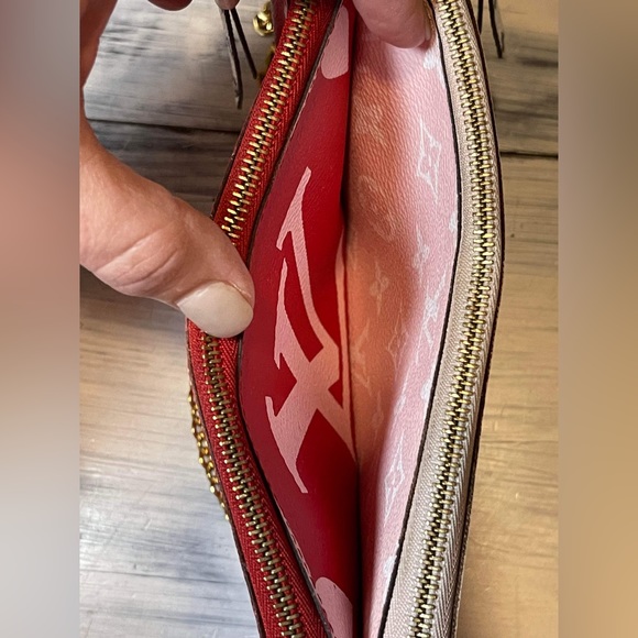 🍀💁🏻♀️Double Zip Pochette - Red Pink Giant🍀💁🏻♀️ - Picture 2 of 16